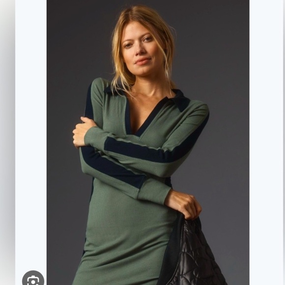 Daily Practice x Anthropologie  Colorblock Polo midi dress szS - Picture 3 of 7